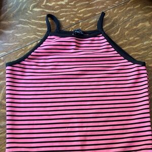 Striped pink/black summer top